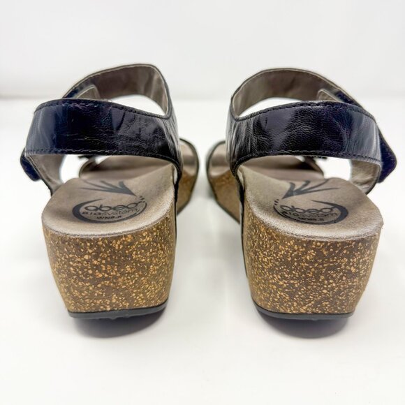 Abeo Una Black Cork Wedge Sandals Size 8.5 Narrow Orthopedic Comfortcore Travel - Picture 5 of 12